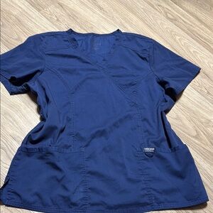 Cherokee Blue Relaxed Fitted Scrub Top